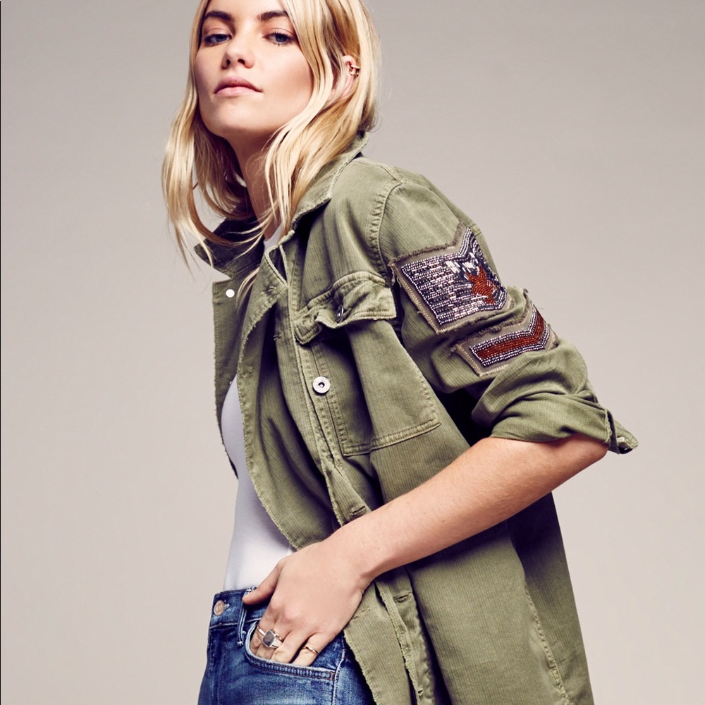 Embellished Military Shirt Jacket - Free People